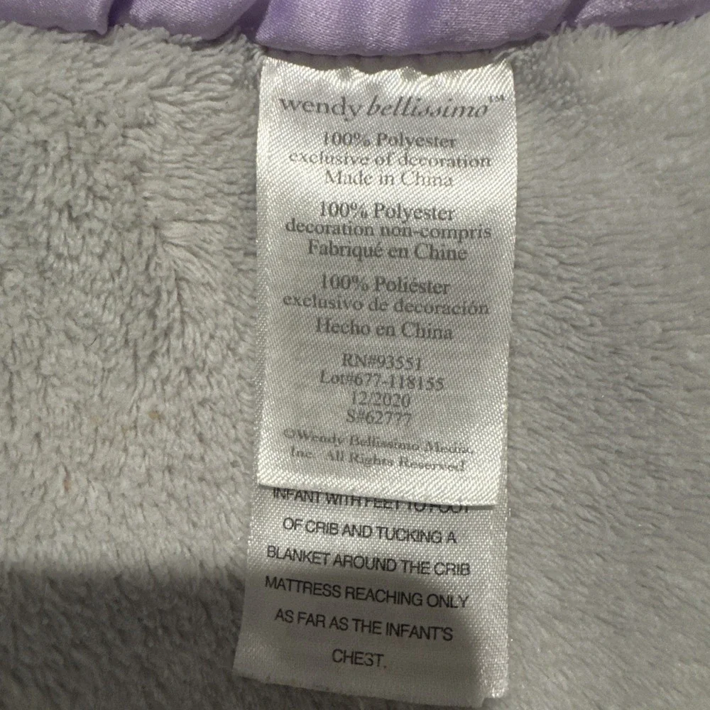 Wendy Bellissimo I Love You Elephant Baby Blanket Gray And Purple Lovey